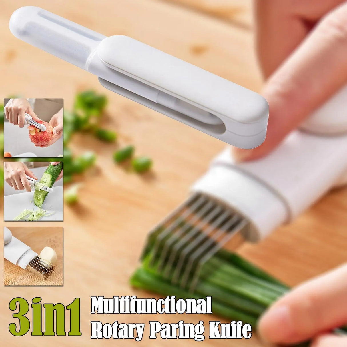 360 Rotating Stainless Steel Peeler 3 In 1 Multifunctional Rotary Paring Knife And Grater Kitchen Gadgets Multifunctional Paring Knife Stainless Steel Paring Knife For Peeling Shredding Conceitastral