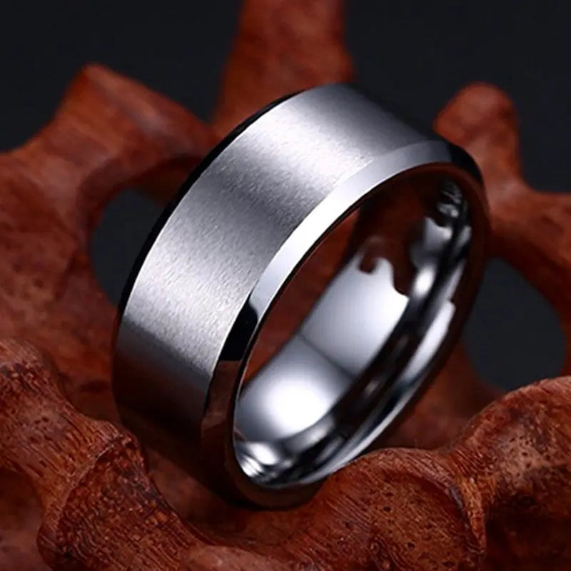 8mm Glossy And Simple Stainless Steel Ring For Men Conceitastral