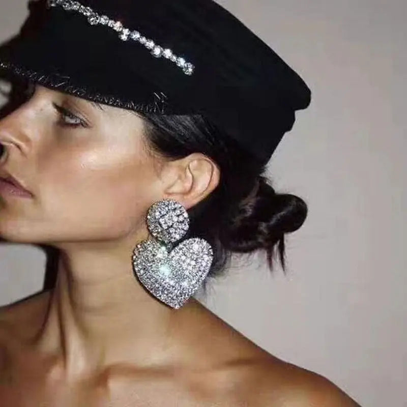 Amor Brincos Mulheres Brincos Longos Grande Agulha de Prata Brincos Mulheres Conceitastral