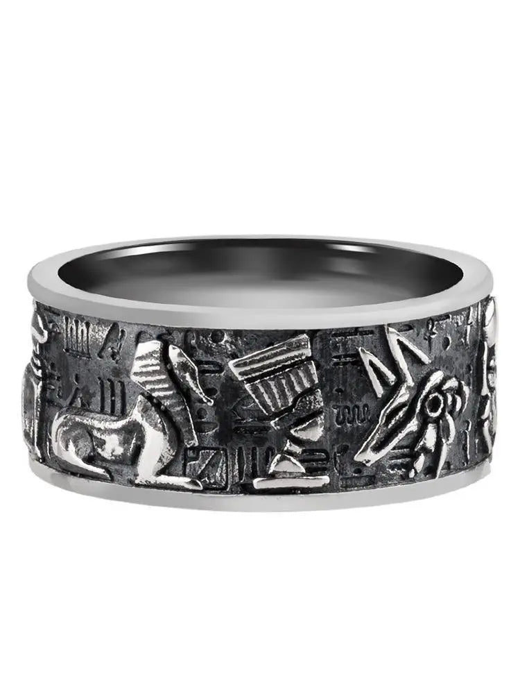Argent Pur Retro Ring Trendy Men Conceitastral