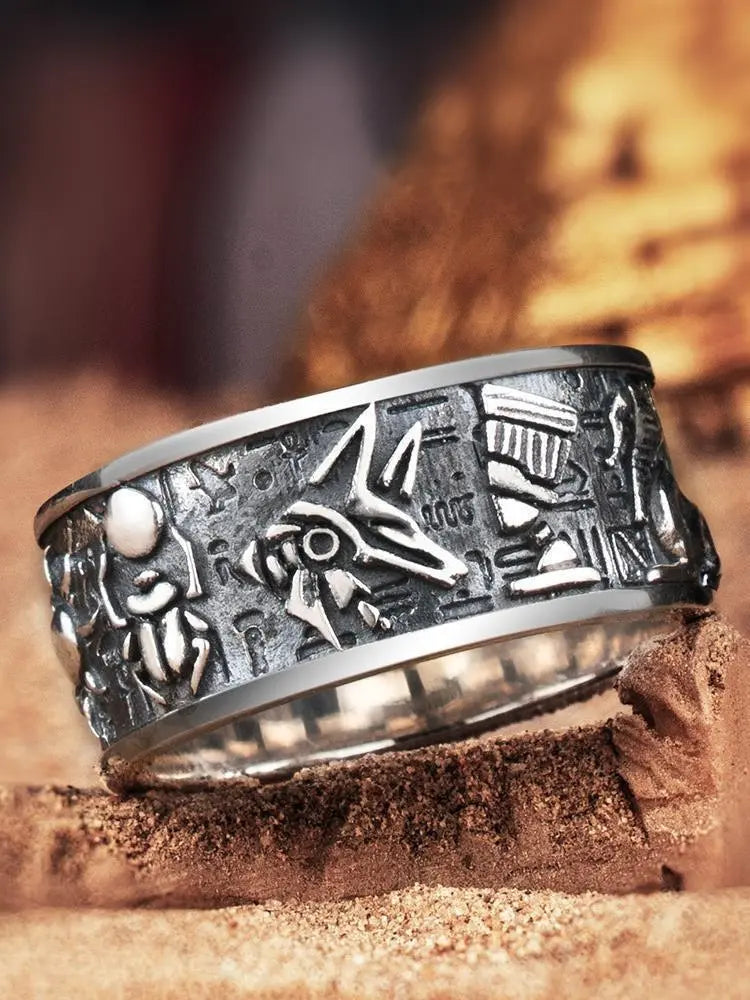 Argent Pur Retro Ring Trendy Men Conceitastral