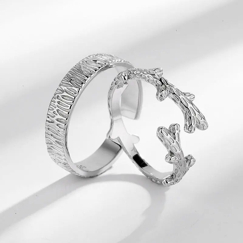 Árvore E Vinha Anéis Casal Para Homens E Mulheres Conceitastral