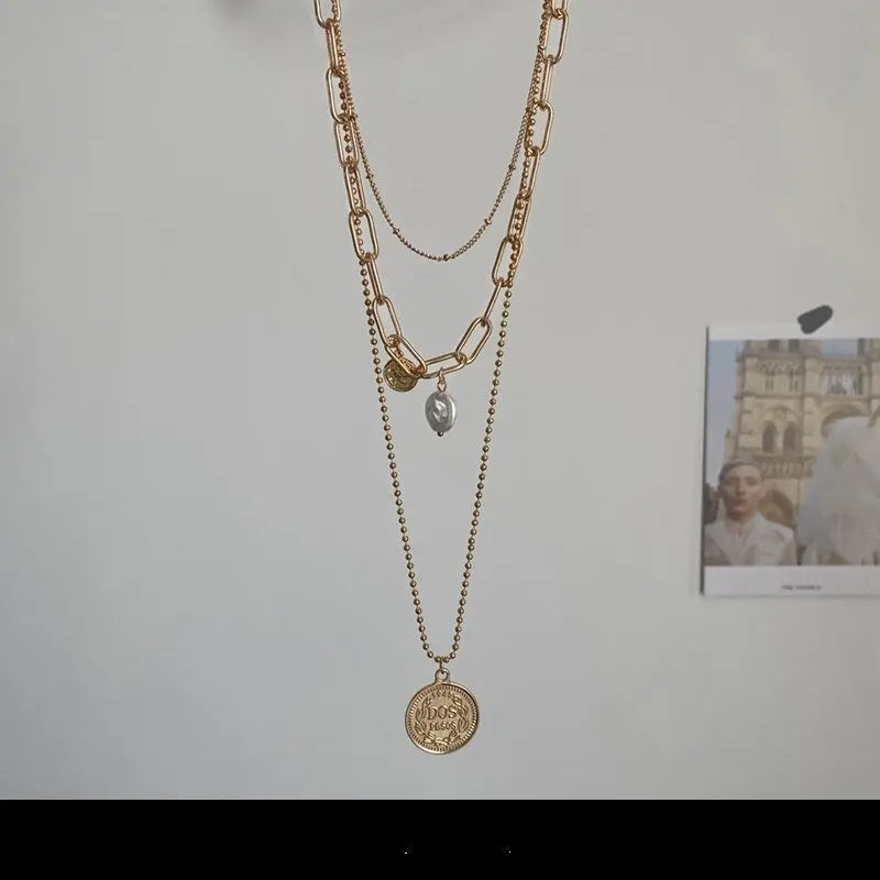 Baroque shaped pearl stacking necklace women Conceitastral