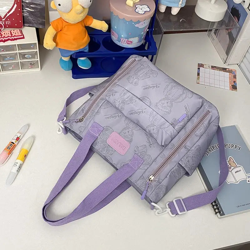 Bear Print Large Capacity Multi-Pocket Tote Bag Shoulder Bag Crossbody Lightweight For Going Out Handbag Conceitastral