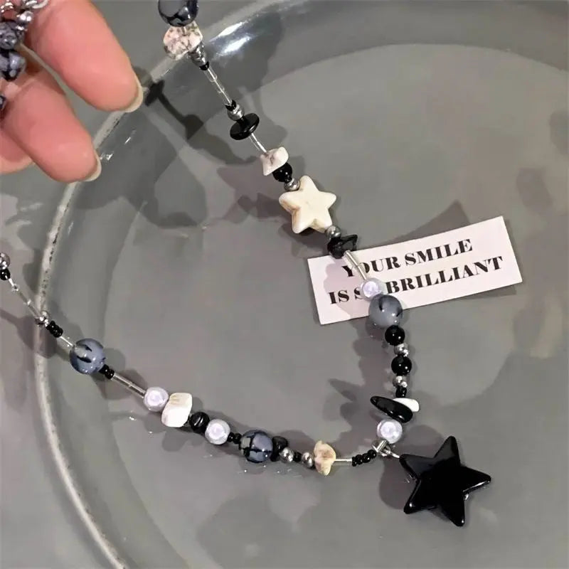 Black XINGX Beaded Necklace For Women Conceitastral