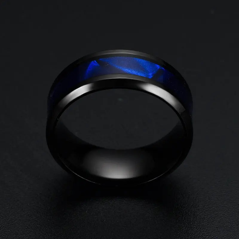 Blue Shell Titanium Steel Ring Fashion Personality Men And Women Ring Conceitastral
