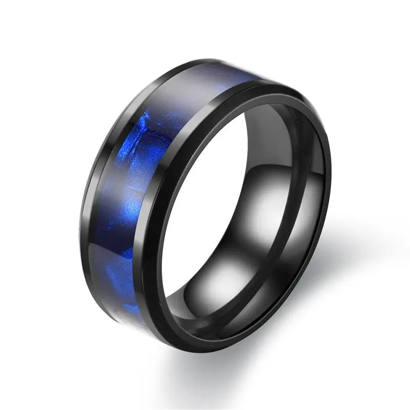 Blue Shell Titanium Steel Ring Fashion Personality Men And Women Ring Conceitastral