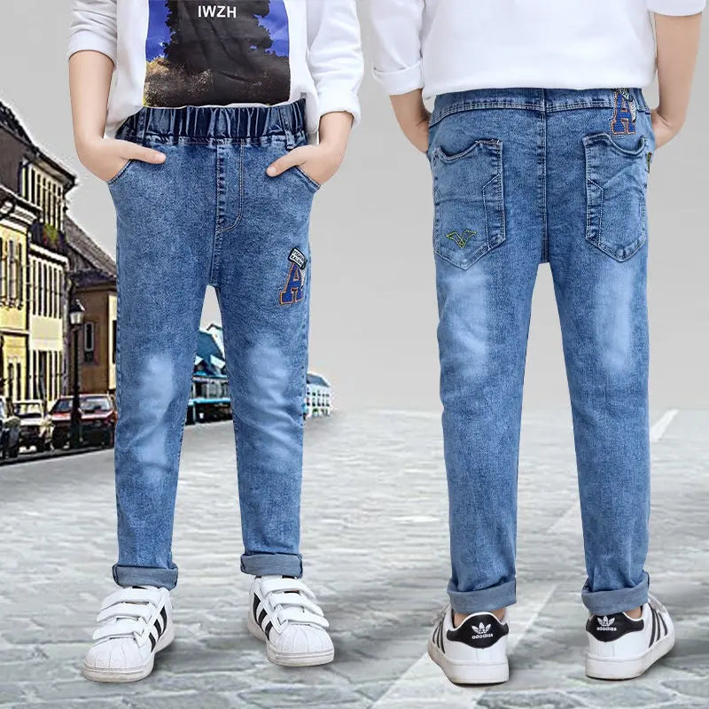 Boys Jeans Autumn And Winter New One-piece Velvet Conceitastral