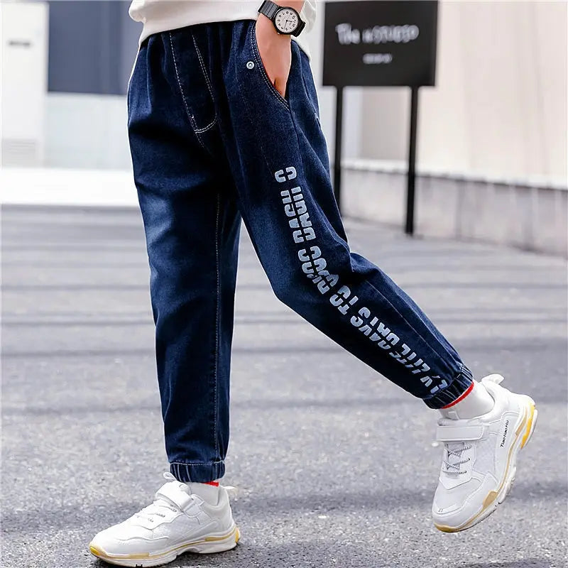 Boys Jeans Autumn And Winter New One-piece Velvet Conceitastral