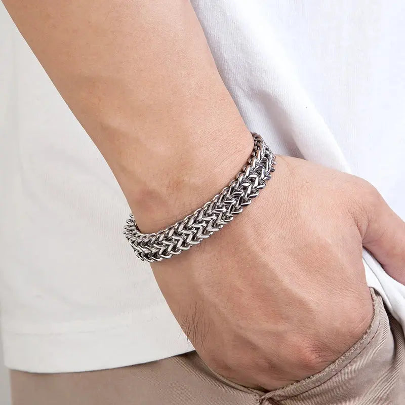 Bracelete Masculino de Aço Inoxidável - Estilo Urbano e Moderno Conceitastral