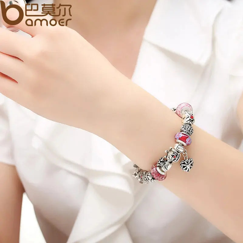 Bracelete de Charme com Pérolas de Vidro - Elegância e Sofisticação Conceitastral