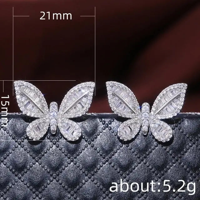 Butterfly earrings diamond earrings women Conceitastral