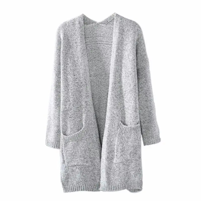 Cardigan Coat Women's Mid-length Long Sleeve Large Pocket Sweater Conceitastral