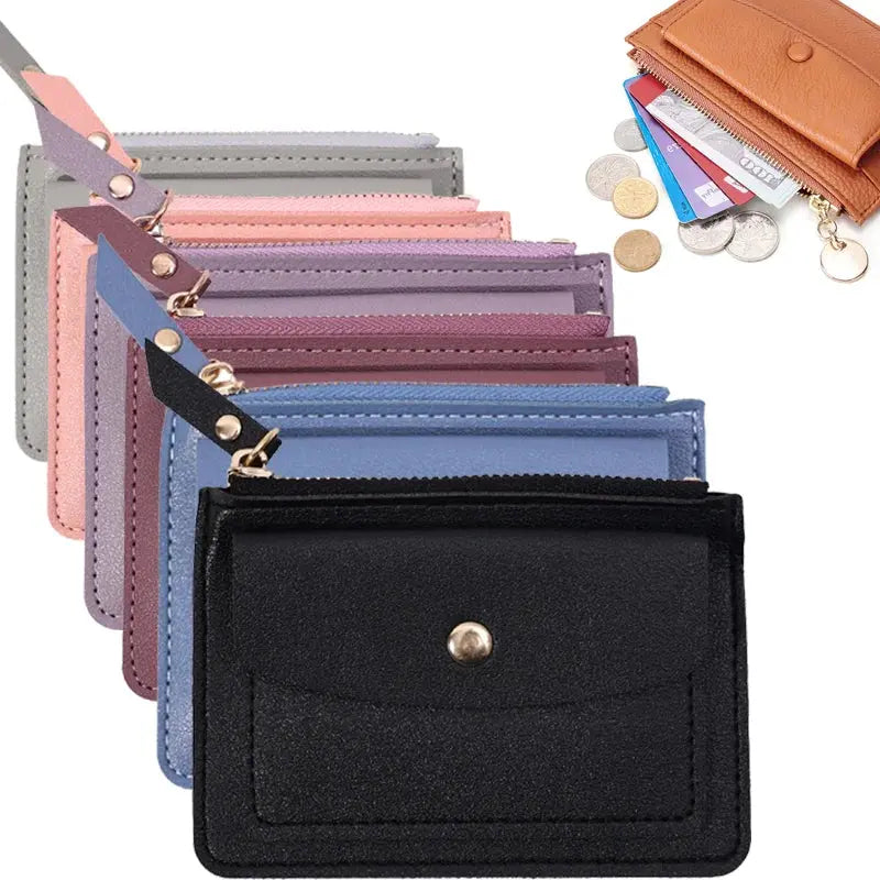 Carteira Feminina de Couro PU – Mini Zipper Compacta Conceitastral