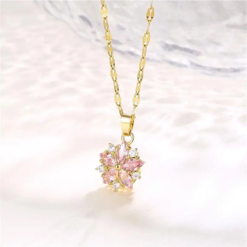 Crystal Snowflake Necklace Women Fashion Ins Necklace Conceitastral