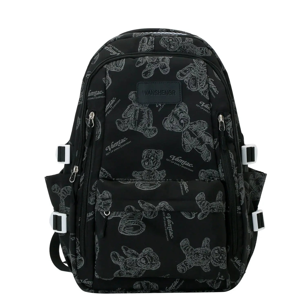 Cute Bears Print Backpack Fashion Versatile Large Capacity Travel Bags Women Junior High School Students Schoolbag Girls Campus Bag Conceitastral