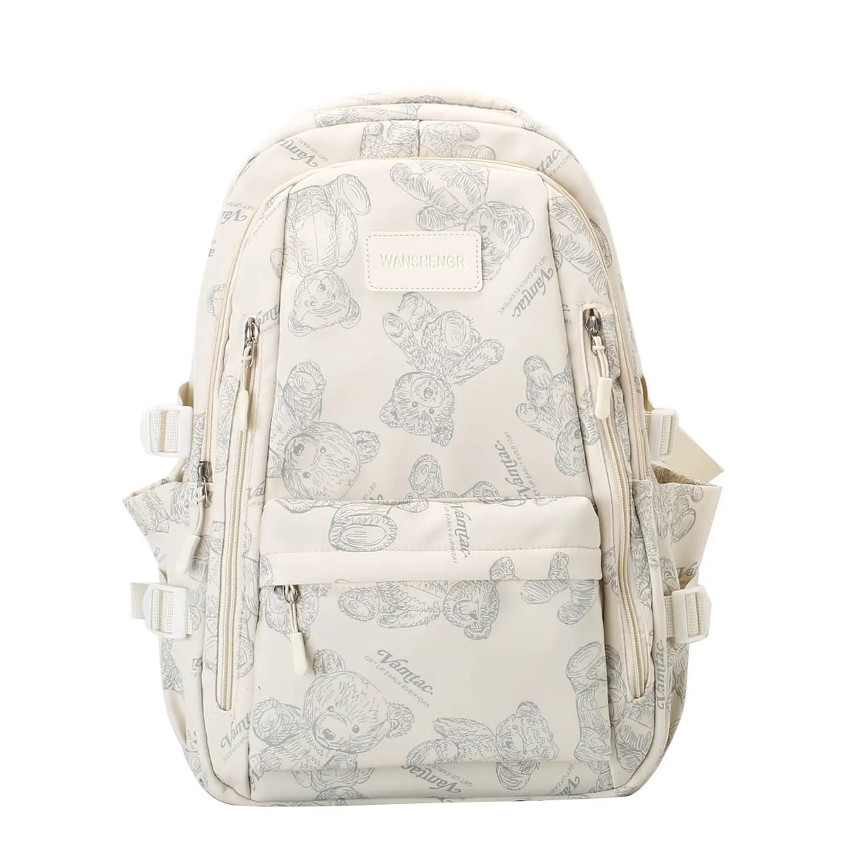 Cute Bears Print Backpack Fashion Versatile Large Capacity Travel Bags Women Junior High School Students Schoolbag Girls Campus Bag Conceitastral
