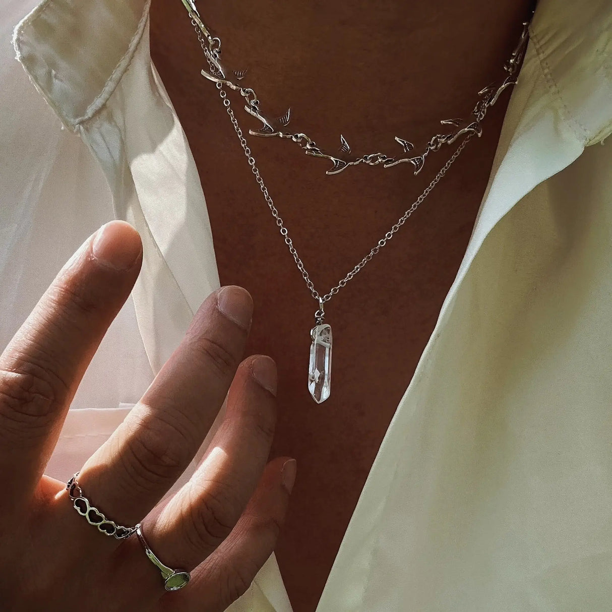 Double Layer Twin Clavicle Chain All-match Men Conceitastral