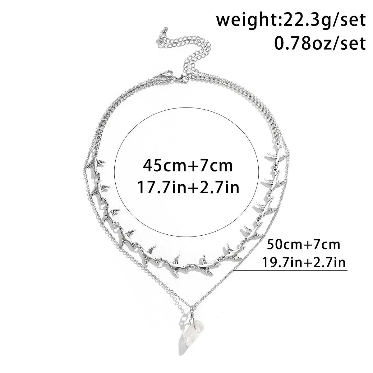 Double Layer Twin Clavicle Chain All-match Men Conceitastral