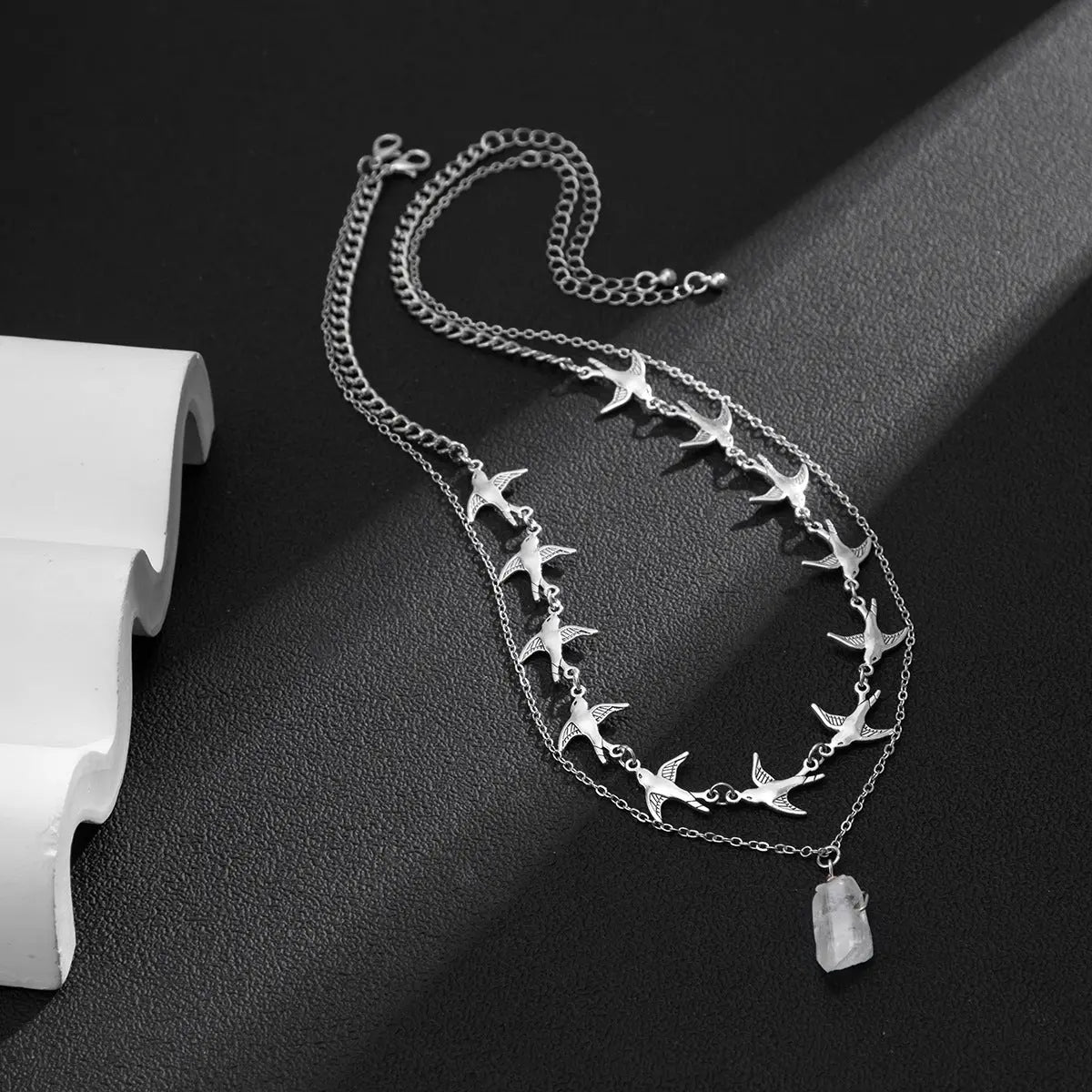 Double Layer Twin Clavicle Chain All-match Men Conceitastral