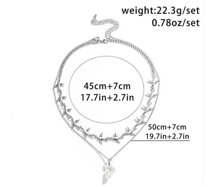 Double Layer Twin Clavicle Chain All-match Men Conceitastral