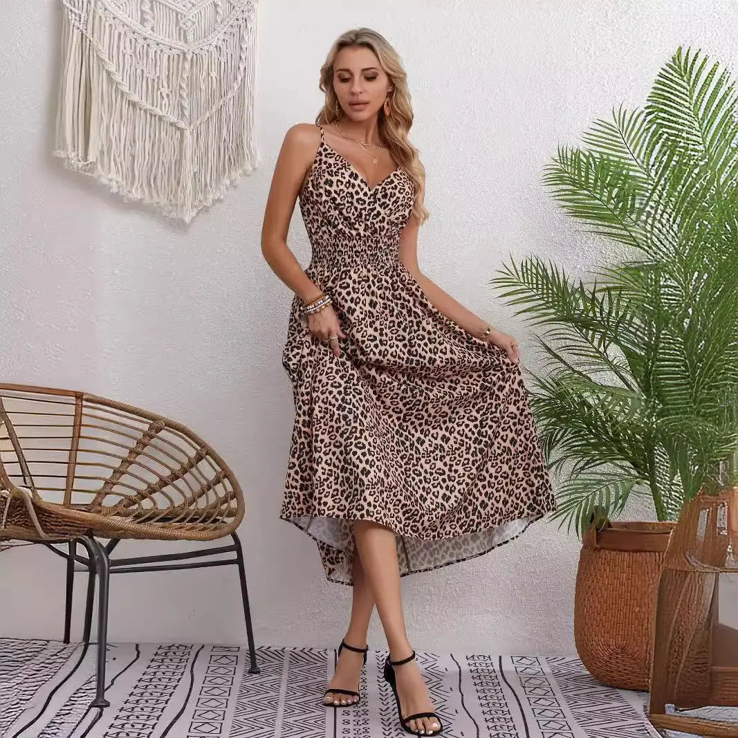 European And American Leopard Print Large Swing Dress Conceitastral