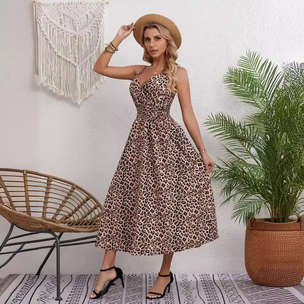 European And American Leopard Print Large Swing Dress Conceitastral