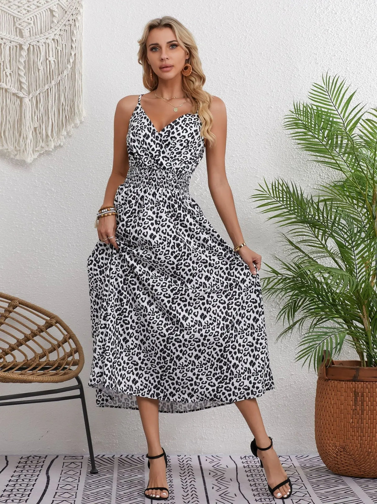 European And American Leopard Print Large Swing Dress Conceitastral