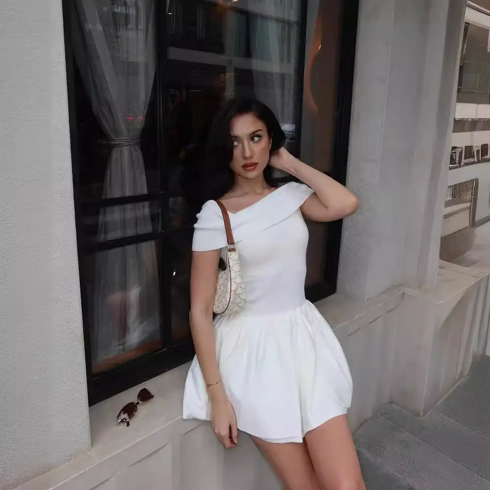 European And American Style Beach Holiday Sexy Dress Knitted Hollow-out Off Collar Conceitastral