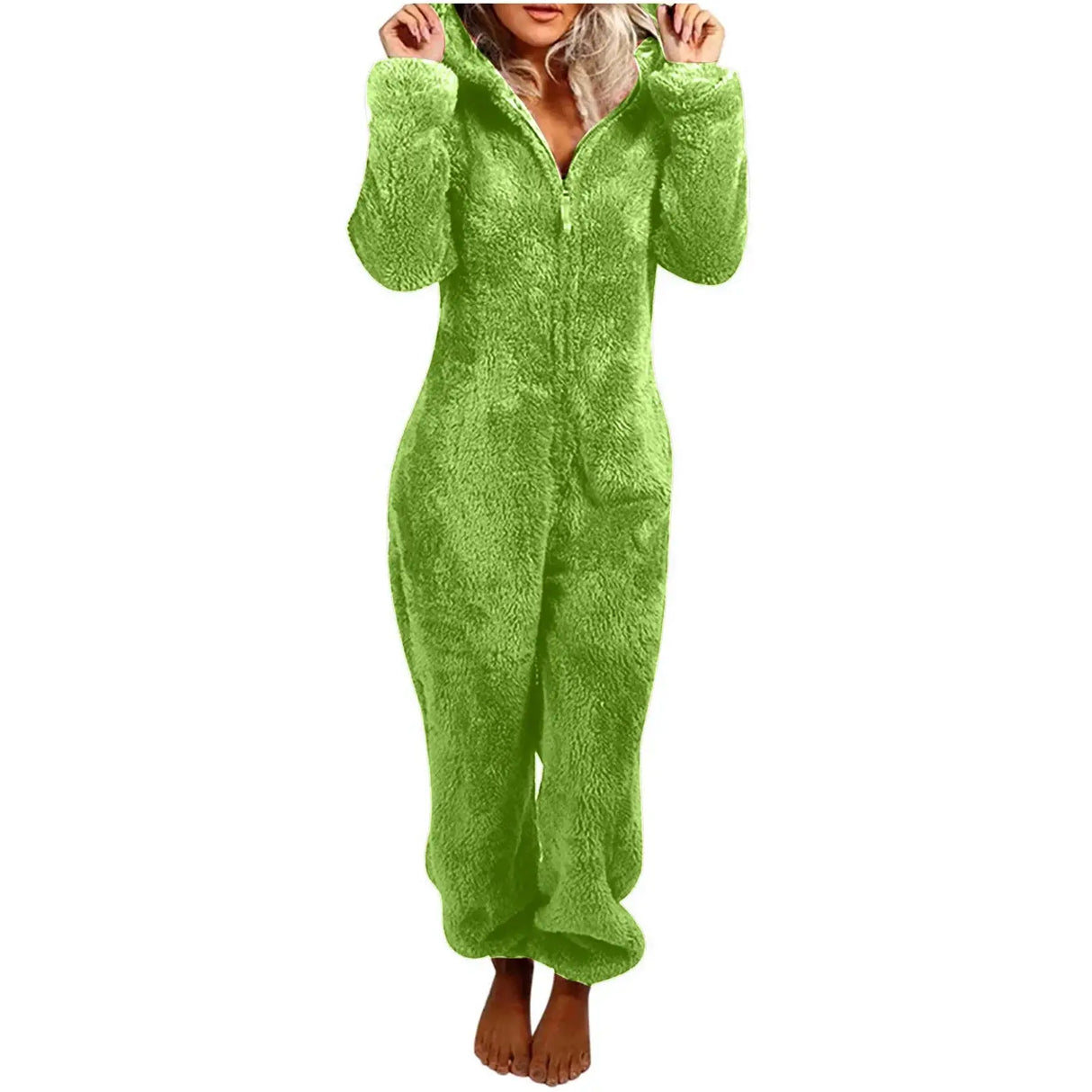 Fashion Onesies Fleece Sleepwear Overall Plus Size Hood Sets Pajamas for Women Adult for Winter Warm Pyjamas Women S-5XL Conceitastral