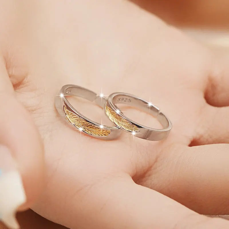 Feather Carving For Men And Women Fashion Opening Ring Conceitastral