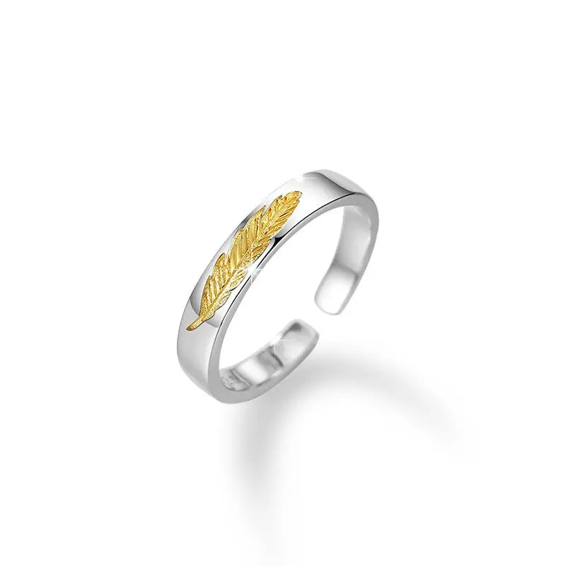 Feather Carving For Men And Women Fashion Opening Ring Conceitastral