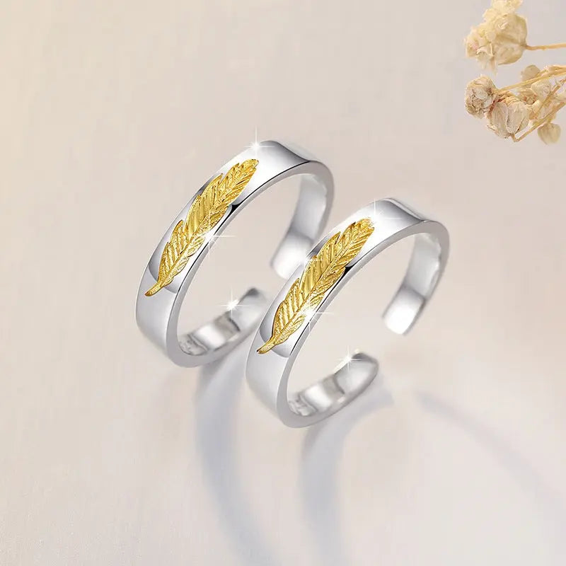 Feather Carving For Men And Women Fashion Opening Ring Conceitastral