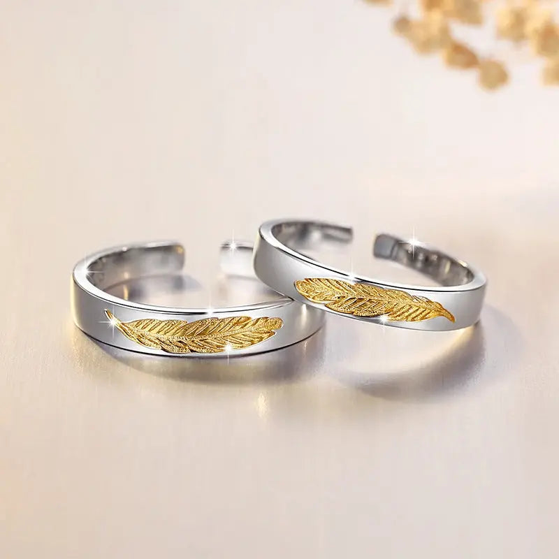 Feather Carving For Men And Women Fashion Opening Ring Conceitastral