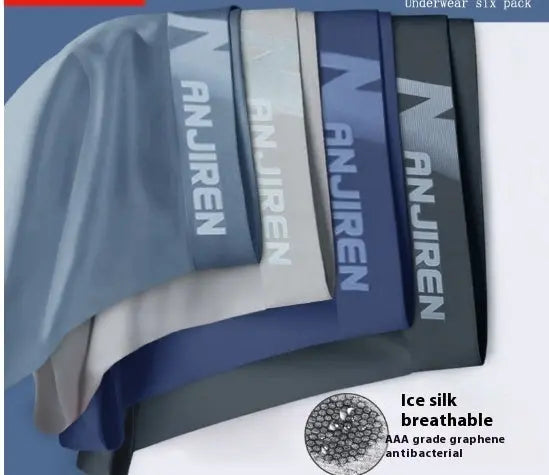 Graphene Underwear Men's Ice Silk Or Breathable Flat Boxer Shorts Head Trendy Conceitastral