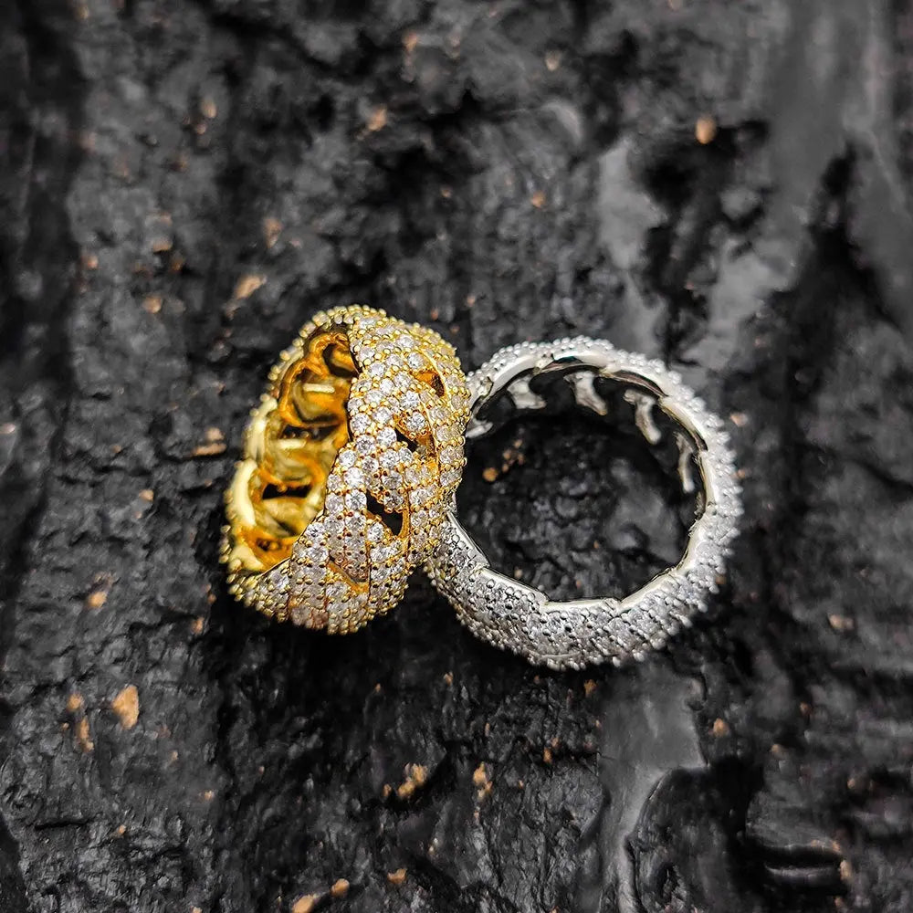 Hip Hop Ear Accessories 10mm Cuban Ring Zircon Men Conceitastral