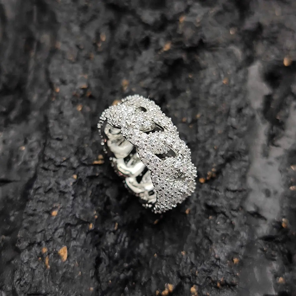 Hip Hop Ear Accessories 10mm Cuban Ring Zircon Men Conceitastral