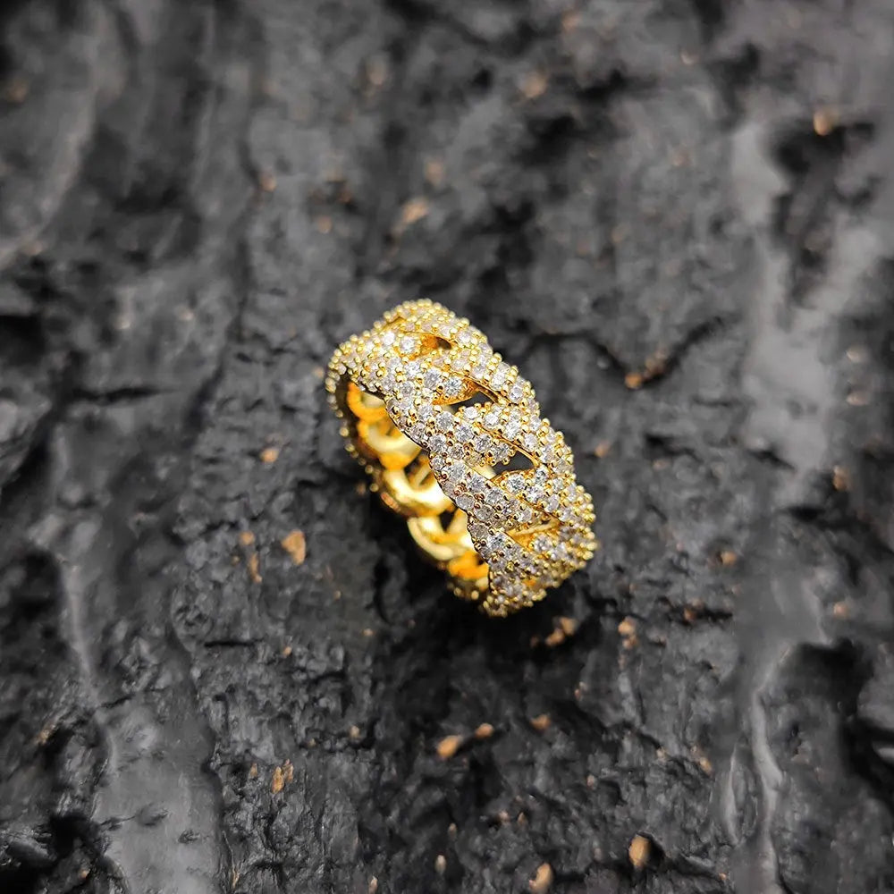 Hip Hop Ear Accessories 10mm Cuban Ring Zircon Men Conceitastral