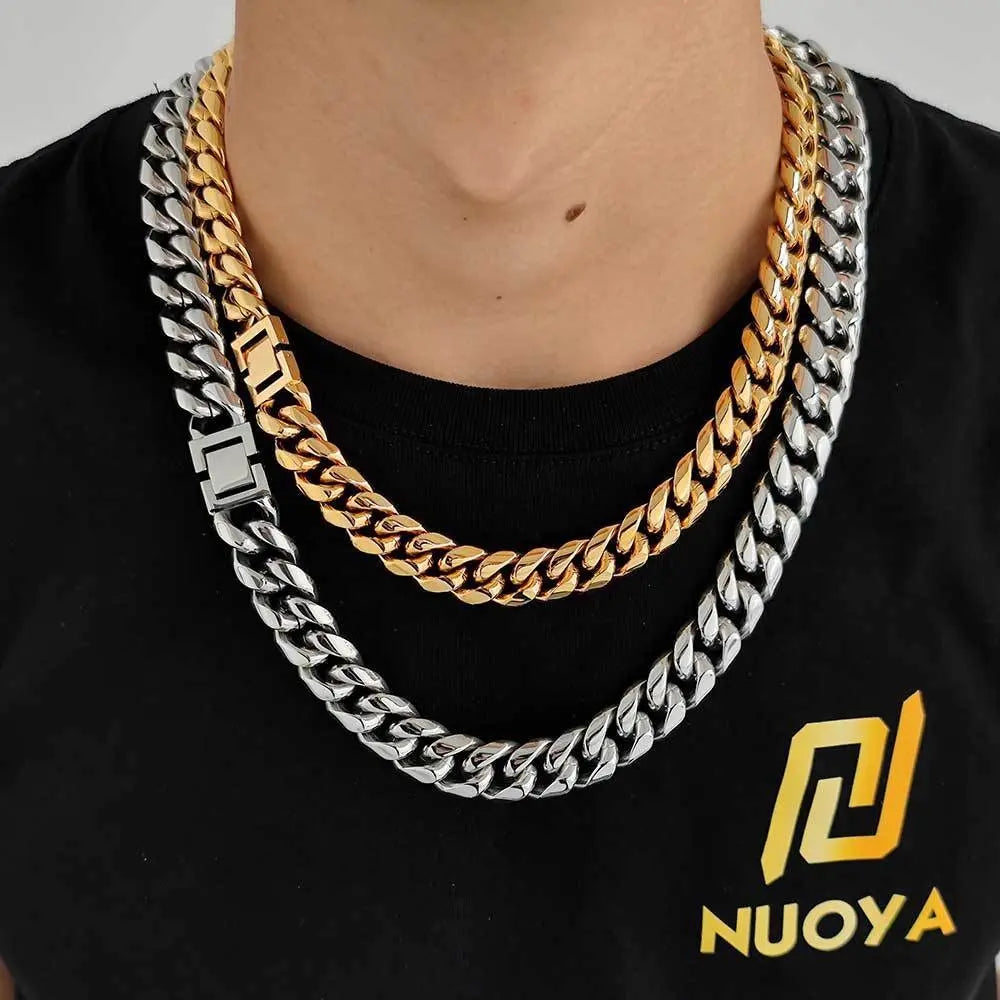 Hip Hop Stainless Steel Necklace Fashion Brand Jewelry Buckle Round Grinding Men Conceitastral