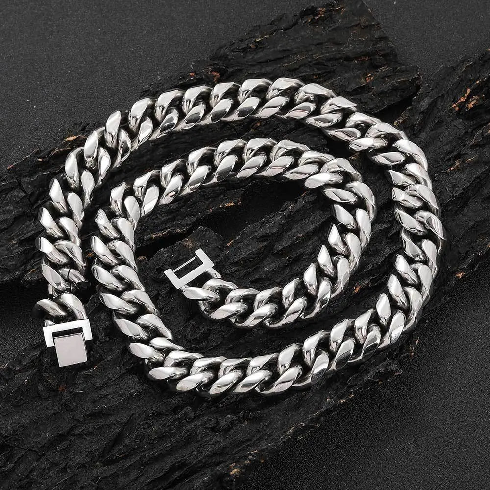 Hip Hop Stainless Steel Necklace Fashion Brand Jewelry Buckle Round Grinding Men Conceitastral