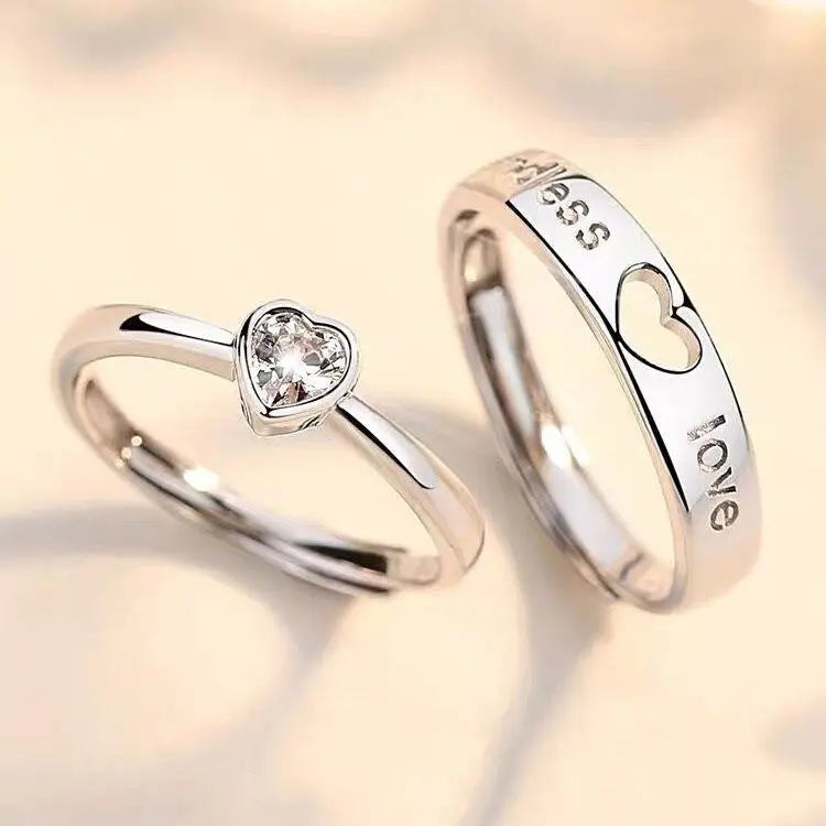 Love You With One Heart Couple Ring Men And Women Conceitastral