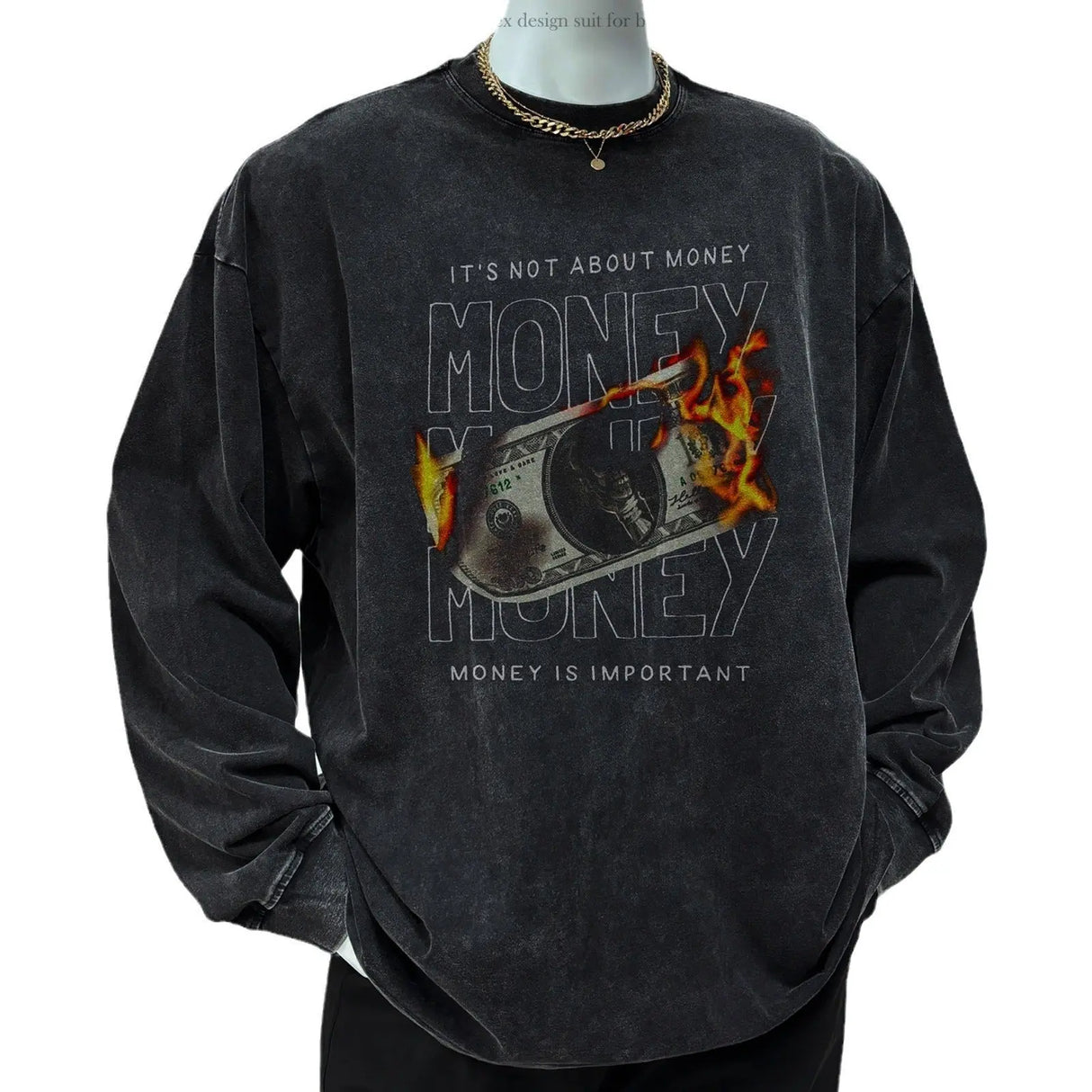 Men's American-style Retro Washed Distressed T-shirt Conceitastral