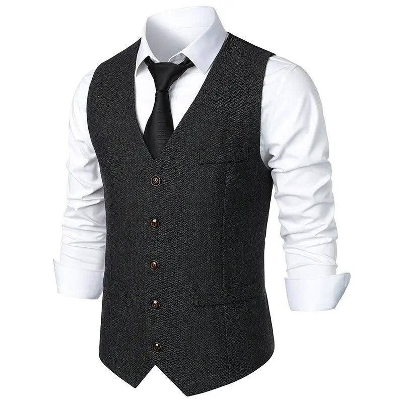 Men's British Style Vintage Suit Vest Conceitastral