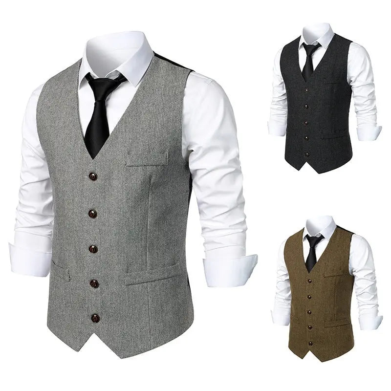 Men's British Style Vintage Suit Vest Conceitastral