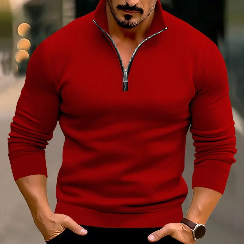 Men's Casual Solid Color Long-sleeved T-shirt Top Conceitastral