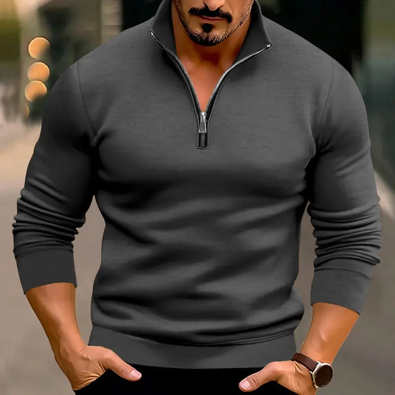 Men's Casual Solid Color Long-sleeved T-shirt Top Conceitastral