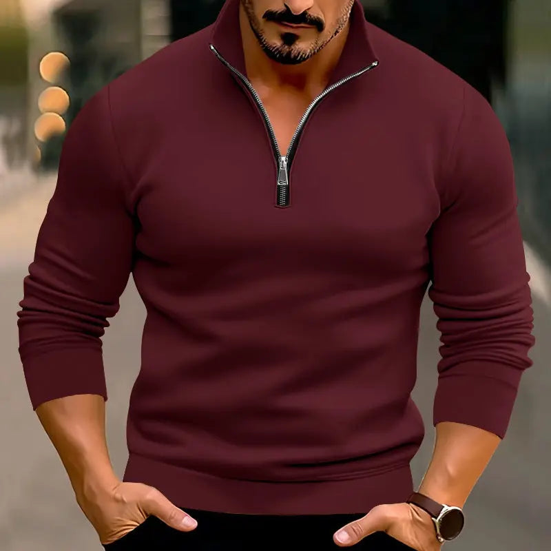 Men's Casual Solid Color Long-sleeved T-shirt Top Conceitastral