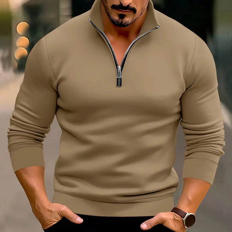 Men's Casual Solid Color Long-sleeved T-shirt Top Conceitastral