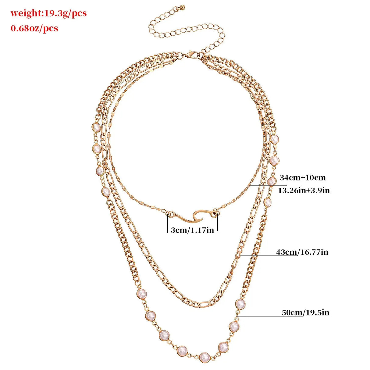 Multilayer Pearl Thin Chain Necklace Women Conceitastral