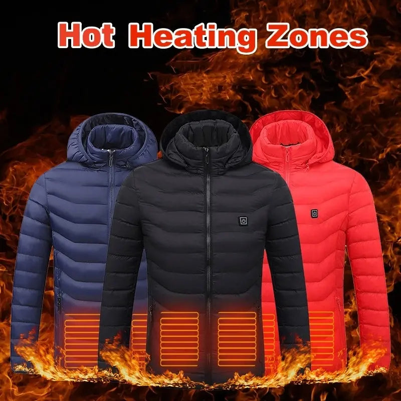 New Heated Jacket Coat USB Electric Jacket Cotton Coat Heater Thermal Clothing Heating Vest Men's Clothes Winter Conceitastral